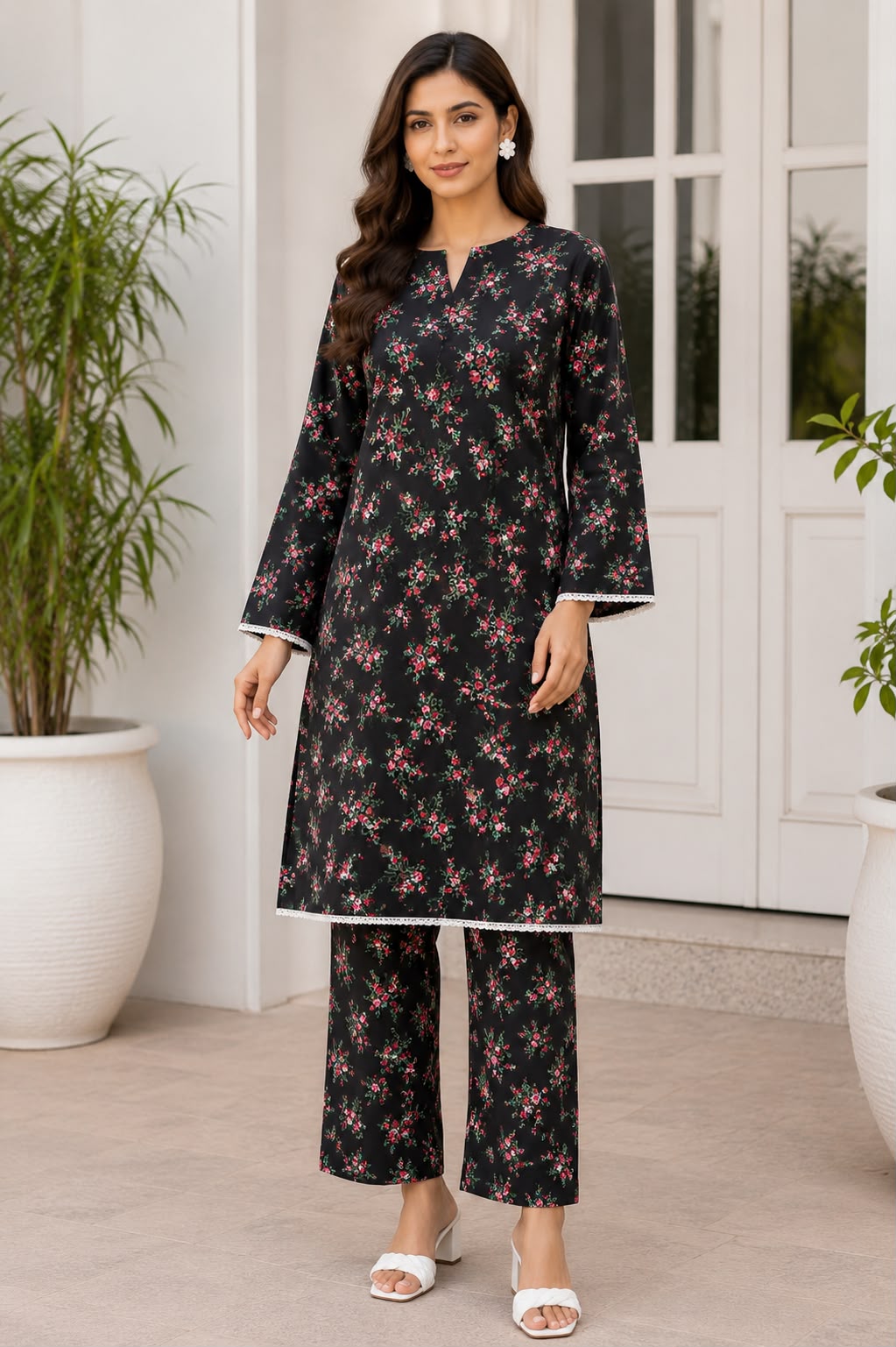 Premium Arabic Linen Digital Printed 2PC
